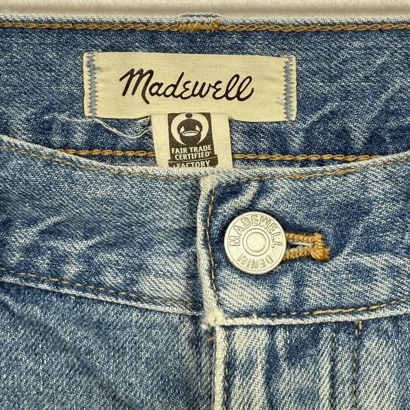 Madewell Jeans Women 29 Low-Slung Straight Leg Blue Denim 100% Cotton Relaxed - Picture 3 of 13